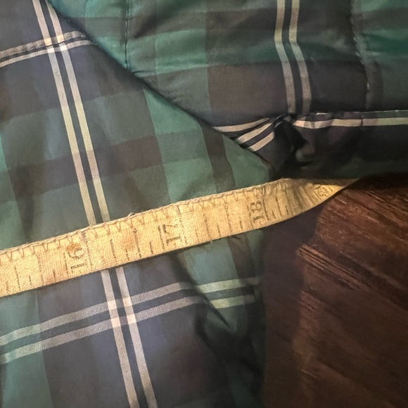 J. Crew Puffer Jacket Tartan Blue Green Plaid Belted - Picture 5 of 6